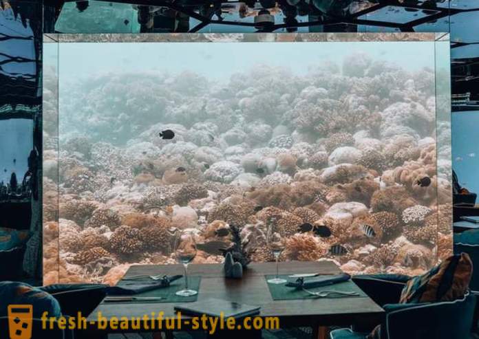Restaurante submarino de lujo en las Maldivas
