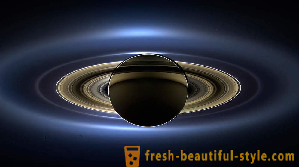 El mundo simplemente con el dispositivo de Cassini