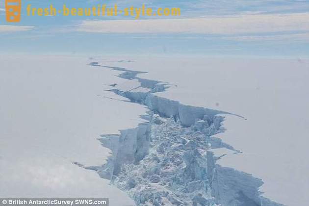 Iceberg de la Antártida se interrumpió un área de más de dos de Moscú