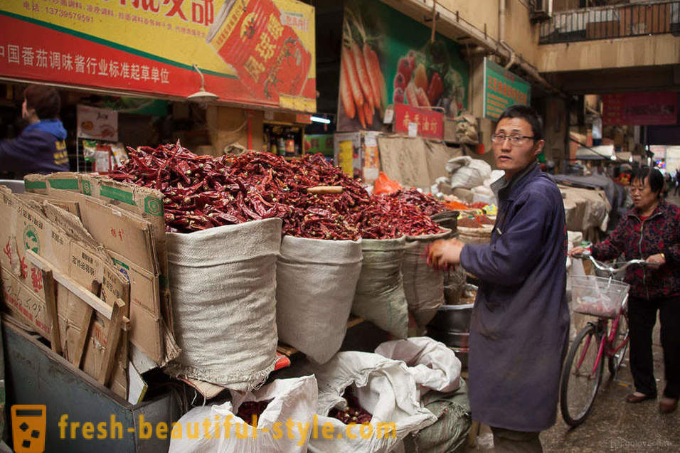 Caminar en el mercado chino