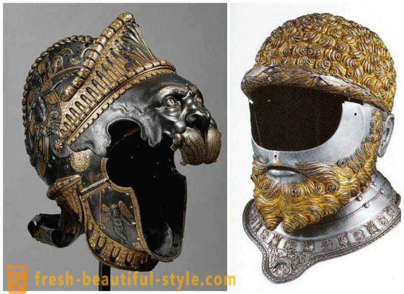 Knightly vestimenta, máscaras, cascos militares de gladiadores y similares de todos los tiempos
