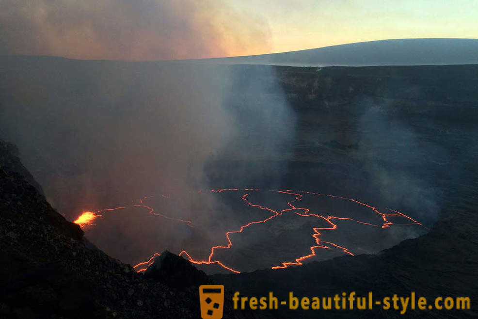 Flujos de lava volcánica de Kilauea Hawaii