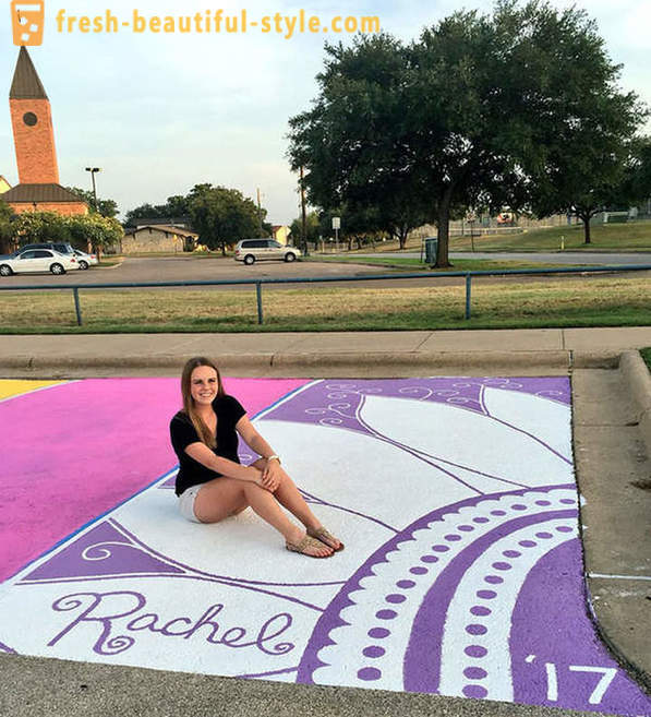 Estudiantes estadounidenses se les permitió pintar su propia plaza de aparcamiento