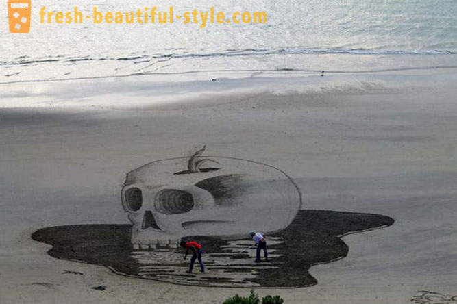 3D-dibujos en la arena