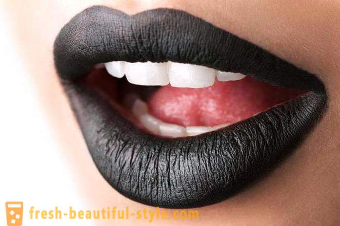Negro barra de labios - una belleza de tendencia moderna de la moda