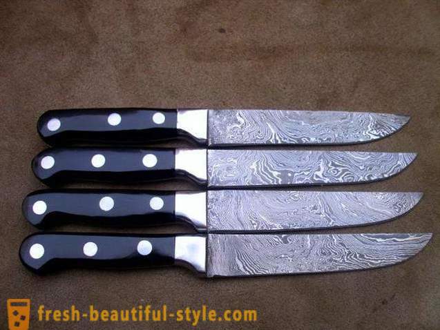 Del cuchillo de acero de Damasco: características básicas